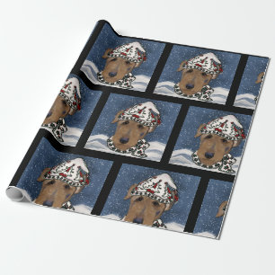 PAPIER CADEAU TERRIERS AIREDALE 