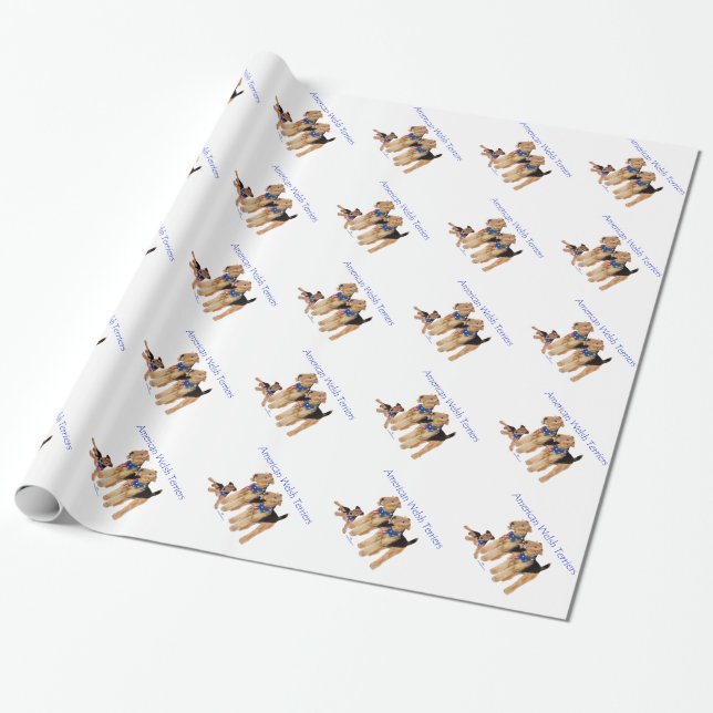 Papier Cadeau Térriers gallois américains (Déroulé)