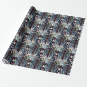 Papier Cadeau Tervueren de Noël à moto