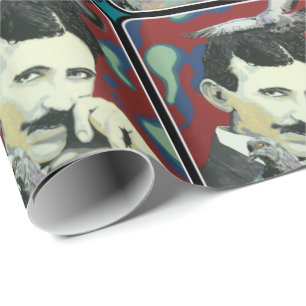 Papier Cadeau "Tesla rêvasse" dessus