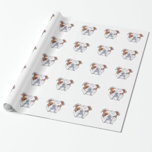 PAPIER CADEAU TÊTE BULLDOG ANGLAIS