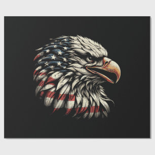 Papier Cadeau Tête d'aigle chauve Drapeau américain USA Hommes p
