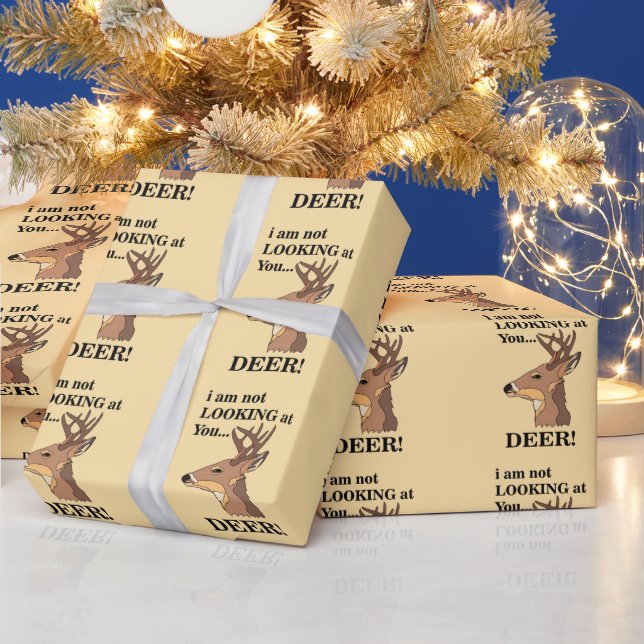 Papier Cadeau Tête de cerf drôle (Vacances)