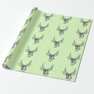Papier Cadeau Tête de cerfs communs
