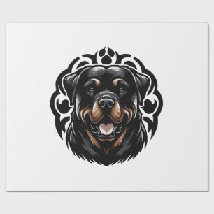 Papier Cadeau Tête de chien Rottweiler