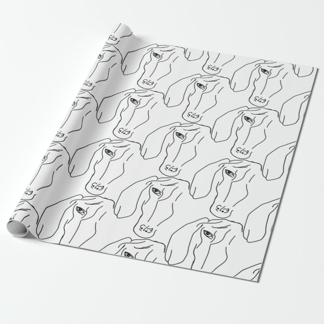 Papier Cadeau Tête de Dachshund Papier, dessin d'art (Déroulé)