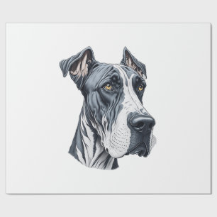 Papier Cadeau Tête de Grand Danois stylisée