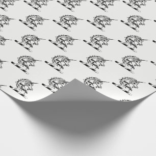 Papier Cadeau Tête de licorne héraldique blason emblème
