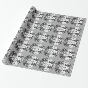 Papier Cadeau Tête de lion géométrique cool