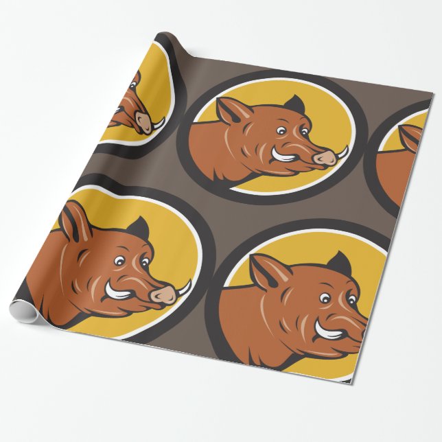 Papier Cadeau Tête de sanglier (Déroulé)