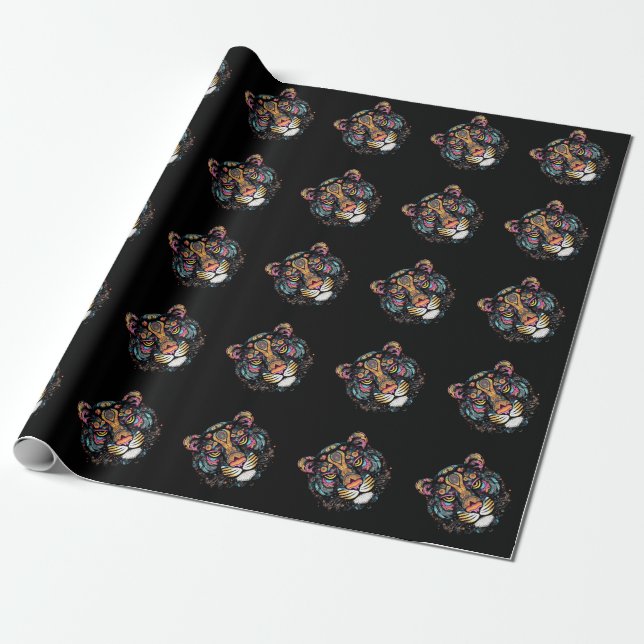 Papier Cadeau Tête de tigre  (Déroulé)