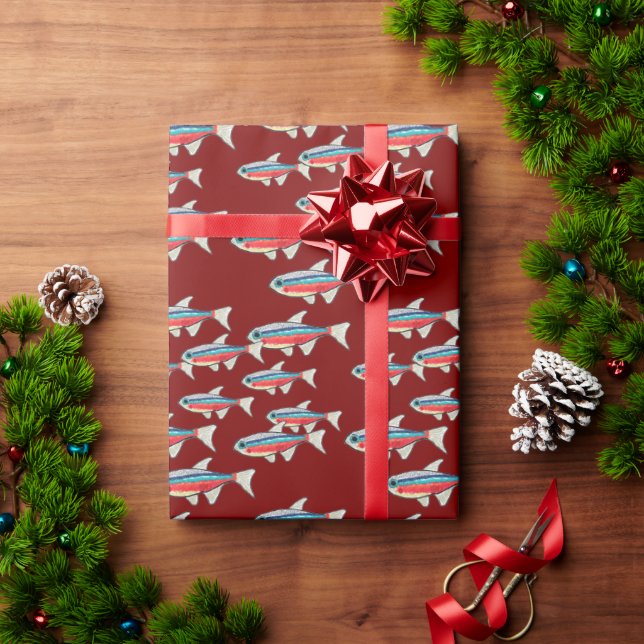 Papier Cadeau Tétra Néon (Cadeau de vacances)