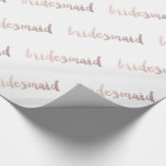 Papier Cadeau texte d'aide d'entrée en or faux rose moderne<br><div class="desc">Elégant et clair rose design bridesmaid en or. Vous pouvez customiser la conception en modifiant la couleur de l'arrière - plan,  en ajoutant un nom ou tout autre texte.</div>