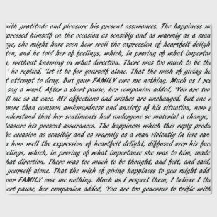 Papier Cadeau Texte de fierté et de préjudice