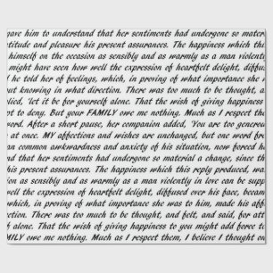 Papier Cadeau Texte de fierté et de préjudice