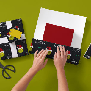 Papier Cadeau Texte de Personnaliser avec nom de famille - Grinc