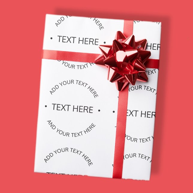 Papier Cadeau Texte éditable Simple Moderne | Blanc & Noir (Créateur téléchargé)