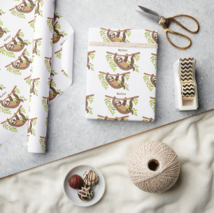 Papier Cadeau Texte et couleur personnalisés