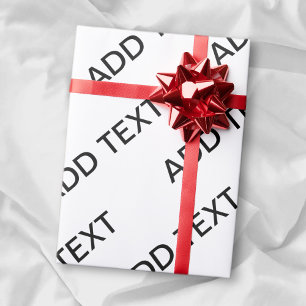 Papier Cadeau Texte extensible personnalisable Blanc et noir mod