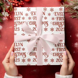 Papier Cadeau Texte personnalisé de premier Noël