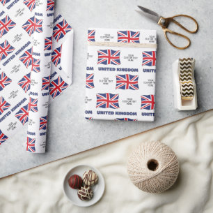 Papier Cadeau Texte personnalisé Drapeau Royaume-Uni