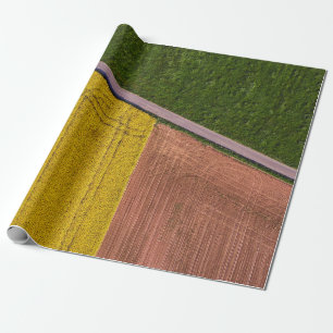 Papier Cadeau textile jaune et brun