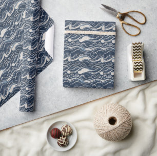 Papier Cadeau Textiles Indigo Japonais