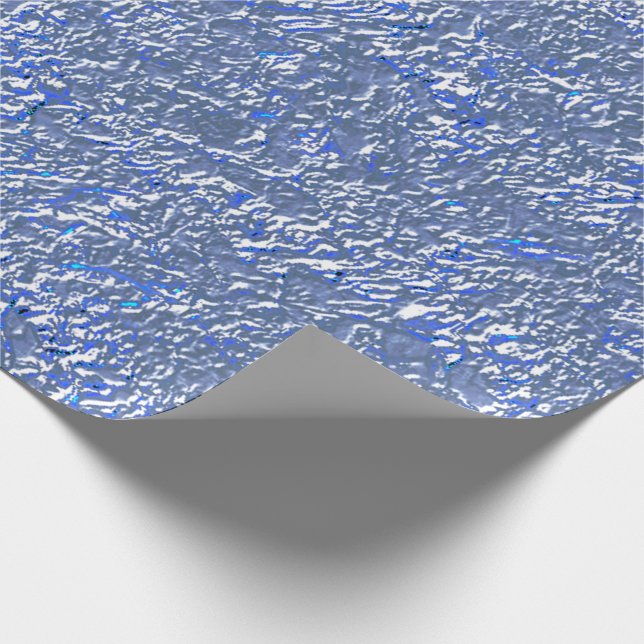 Papier Cadeau Textura rústica azul e efeito prateado (Coin)