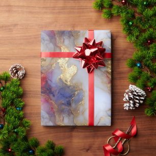 Papier Cadeau Texture abstraite d'encre alcoolique avec des acce