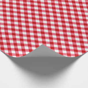 Papier Cadeau texture blanche rouge classique checkered de plaid