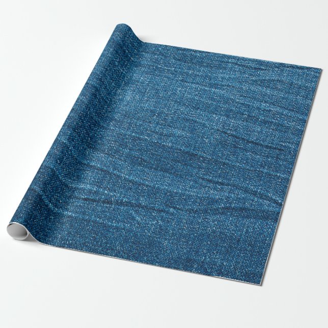 Papier Cadeau Texture bleu denim, texture bluejeans (Déroulé)