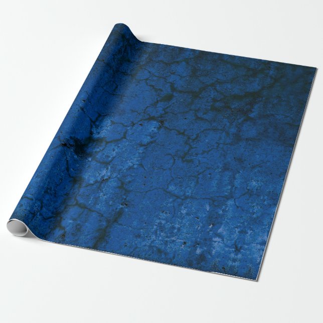 Papier Cadeau Texture bleu foncé Rustique Vintage Grunge (Déroulé)