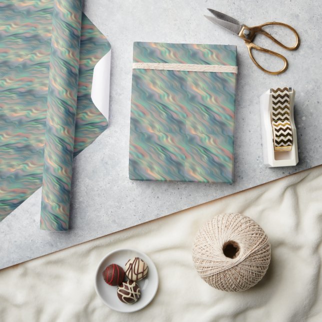 Papier Cadeau Texture bleue Iris Wavy (Artisanat)