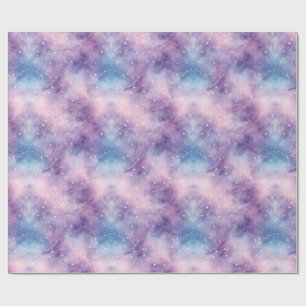 Papier Cadeau Texture de Galaxie Bleu Violet