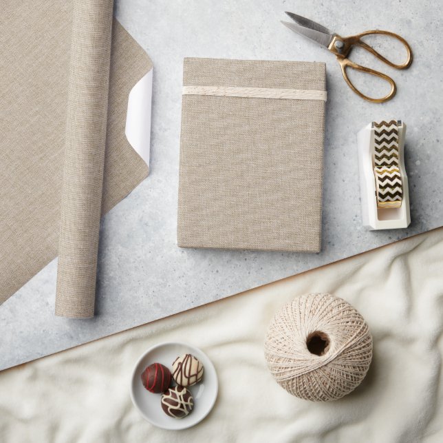 Papier Cadeau Texture de lin naturel en tissu (Artisanat)