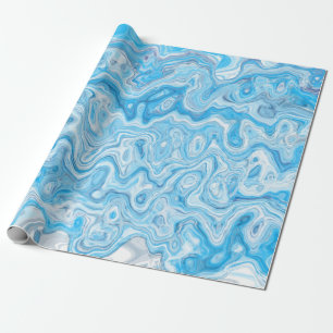Papier Cadeau Texture de marbre bleu de glacier glacé abstrait l