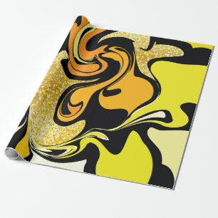 Papier Cadeau Texture de marbre doré de luxe