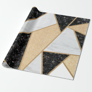 Papier Cadeau Texture de marbre géométrique tendance cool