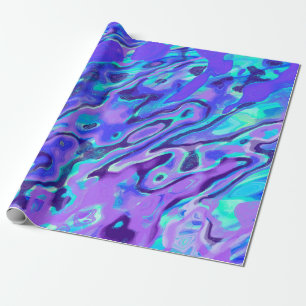 Papier Cadeau Texture de marbre néon violet peinture liquide abs