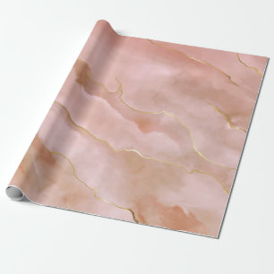 Papier Cadeau Texture de marbre rose