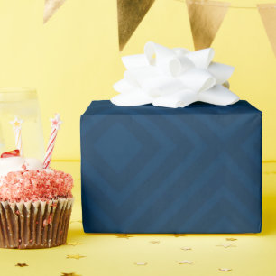 Papier Cadeau Texture de motif en losange de couleur bleu marine