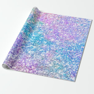 Papier Cadeau Texture de Parties scintillant turquoise et violet
