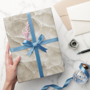 Papier Cadeau Texture de pierre beige neutre Motif abstrait ivoi