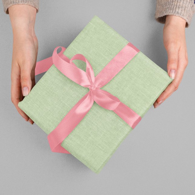 Papier Cadeau Texture de tissu imitant le lin beige vert (Créateur téléchargé)
