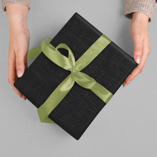Papier Cadeau Texture de tissu propre en lin beige noir vierge
