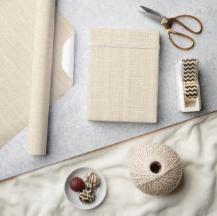 Papier Cadeau Texture de toile de jute beige clair minimaliste