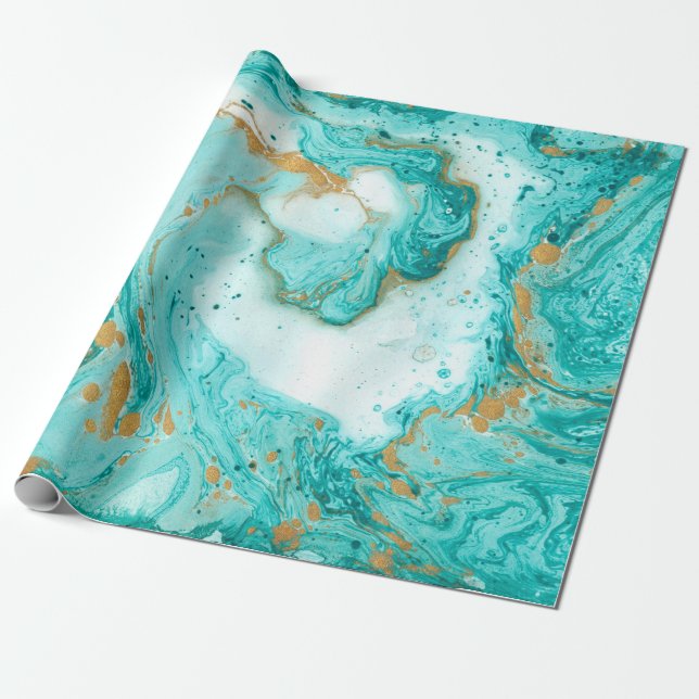 Papier Cadeau Texture décorative en marbre. Peinture Abstraite.  (Déroulé)