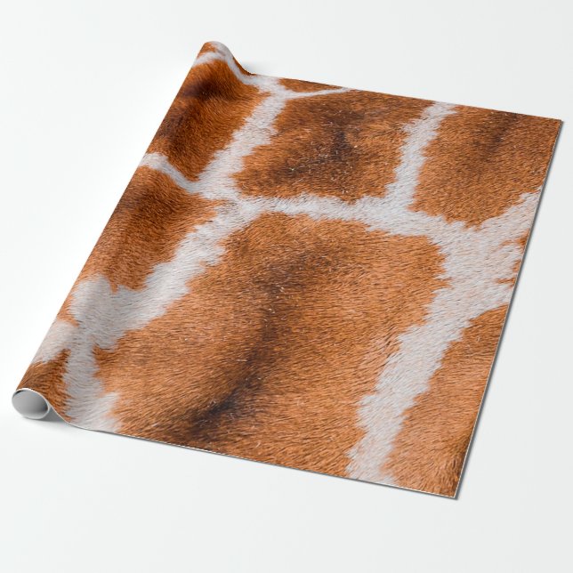 Papier Cadeau Texture d'impression de girafe (Déroulé)