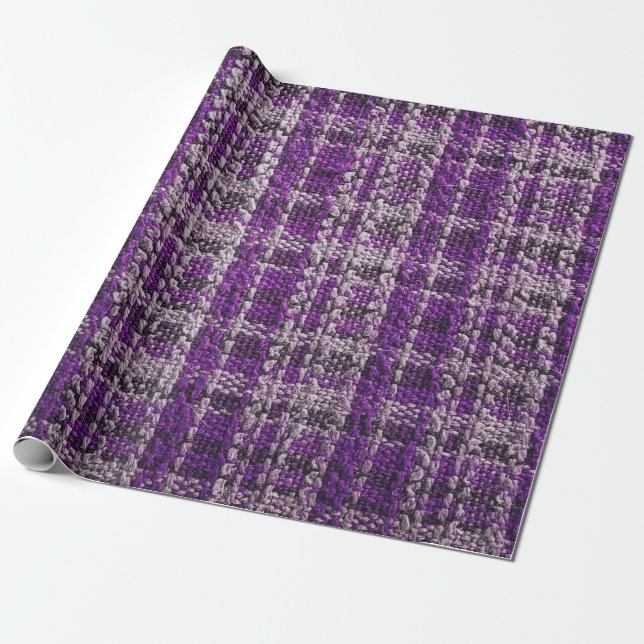 Papier Cadeau Texture du tissu de tartan violet utile comme supp (Déroulé)