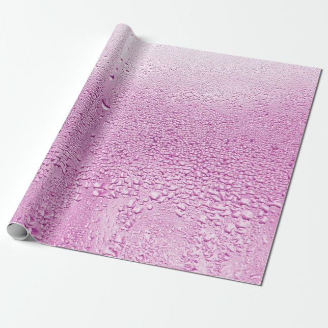 Papier Cadeau Texture d'une goutte de pluie sur un verre mouillé (Déroulé)